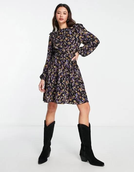 Sofia ruffle shirt dress in floral print