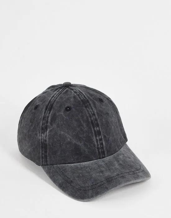 soft baseball cap in washed black cotton