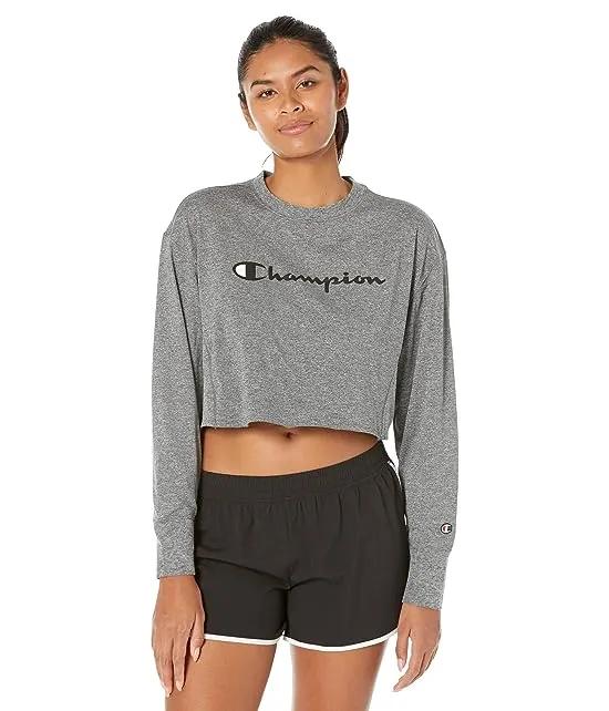 Soft Touch Long Sleeve Cropped Crew