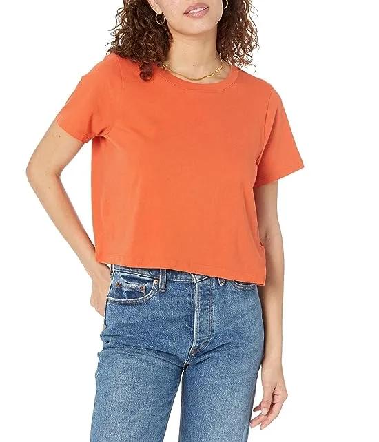 Softfade Cotton Boxy-Crop Tee