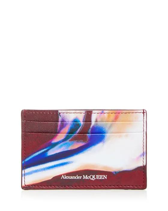 Solarized Flower Leather Card Case