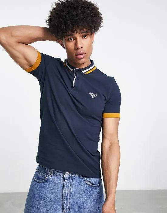 Solent tipped polo in navy