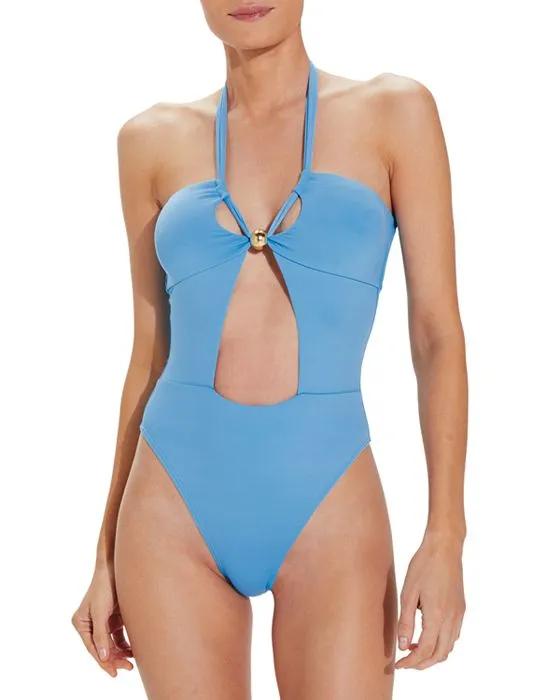 Solid Brenda Cutout One Piece Swimsuit