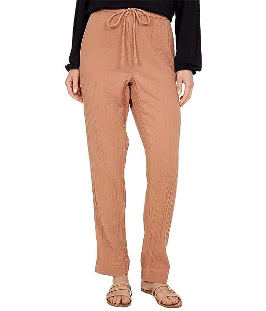Solid Chelsea Gauze Drawstring Pants with Pockets