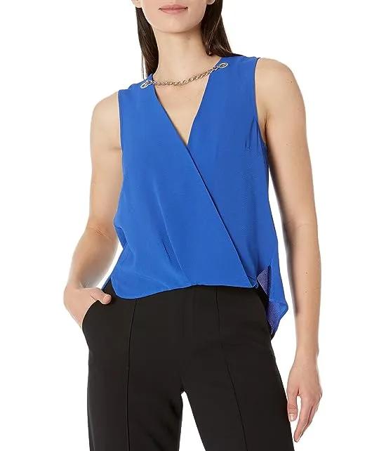 Solid Crepe Wrap Top