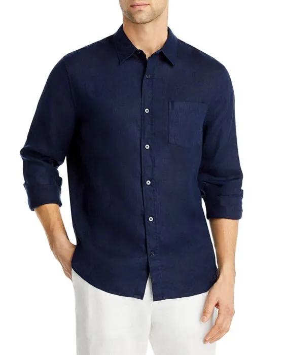 Solid Linen Button Down Shirt