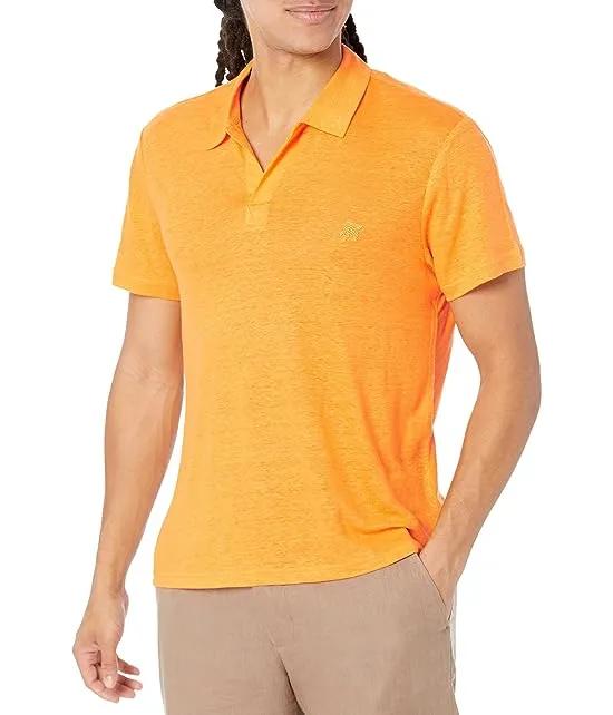 Solid Linen Jersey Polo