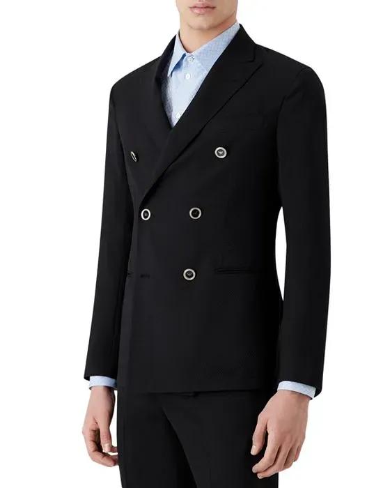Solid Modern Fit Double Breasted Blazer