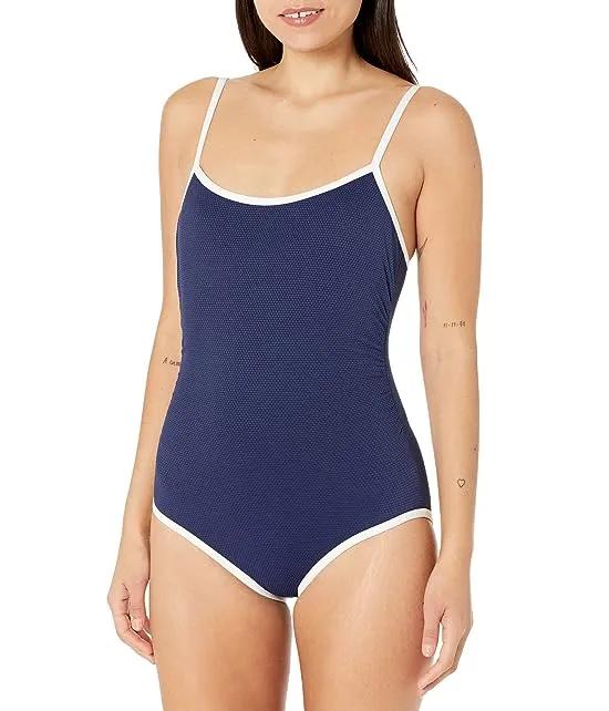 Solid Pique Gigi One-Piece with Underwire and Binding