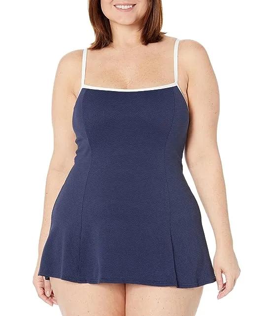 Solid Pique Liza Swimdress with Underwire and Binding