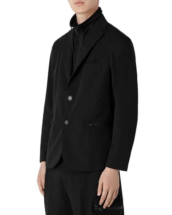 Solid Regular Fit Blazer with Bib