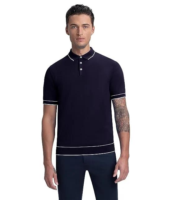 Solid Three-Button Polo Sweater