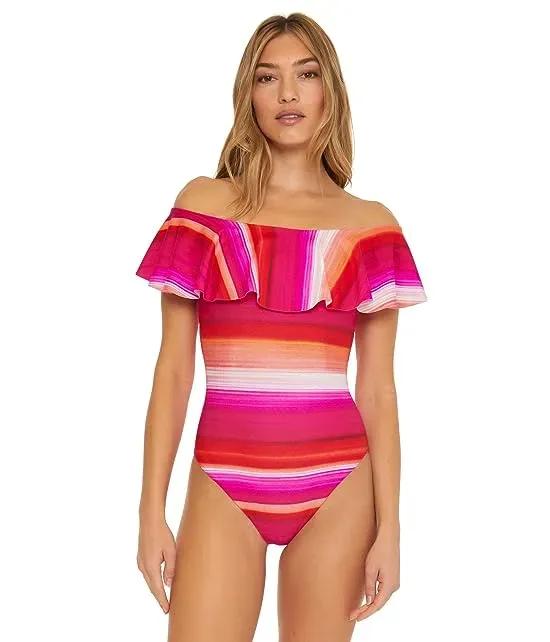 Solstice Off-the-Shoulder Ruffle One-Piece