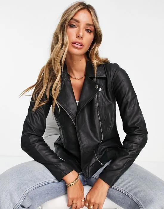 sophie soft leather biker jacket