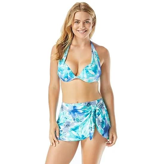 Sorrento Coastal Floral Halo Cameo Halter Bikini Top
