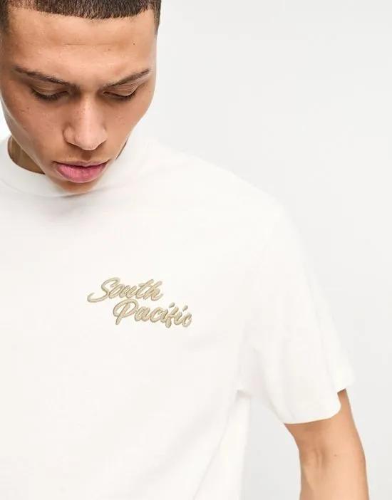 South Pacific embroidered boxy t-shirt in white