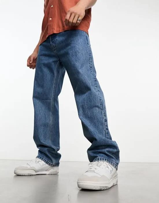 Space relaxed fit straight leg jeans in 90s blue