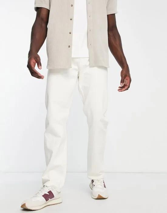 space relaxed straight jeans in dirty white