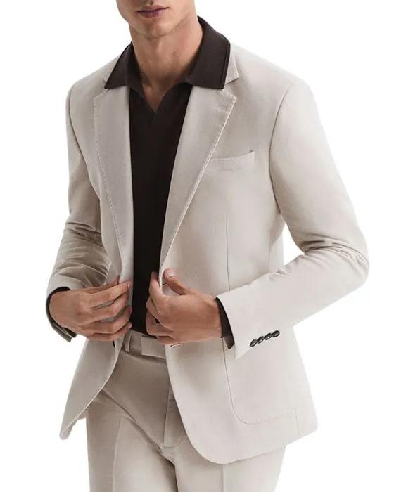 Spark Cotton Blend Moleskin Slim Fit Suit Jacket 