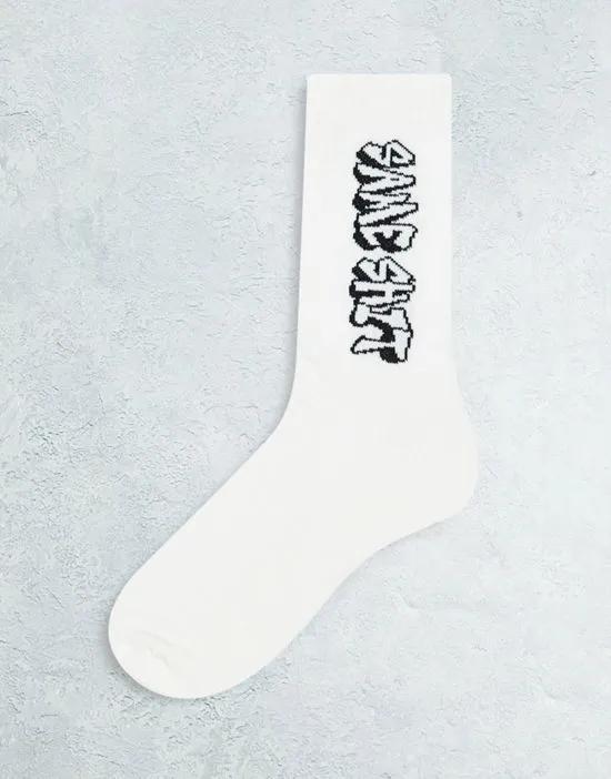 sports socks with same shit graffiti design
