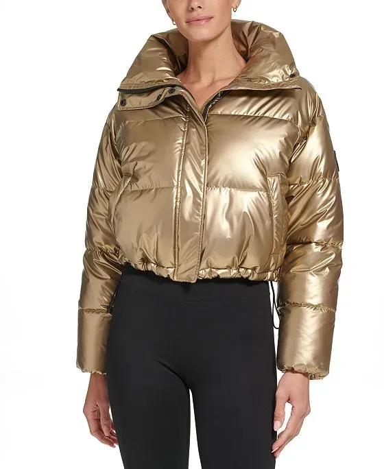 Sports Women's Active Metallic Cropped Puffer Jacket