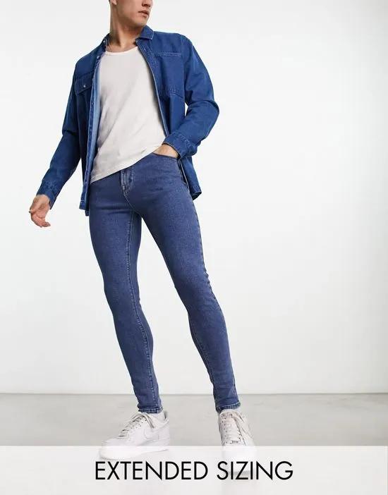 spray on jeans with power stretch in mid blue