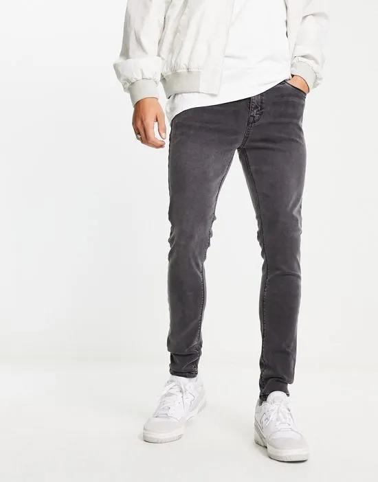 spray on jeans with power stretch in washed black