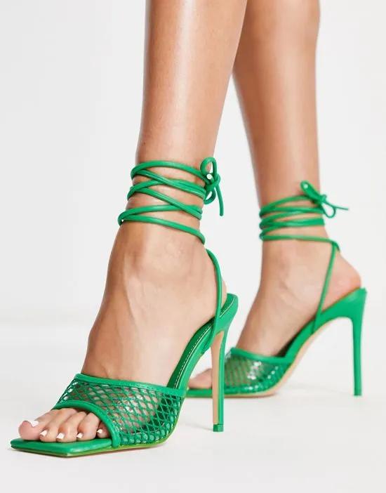 Spring Green heeled sandals in green