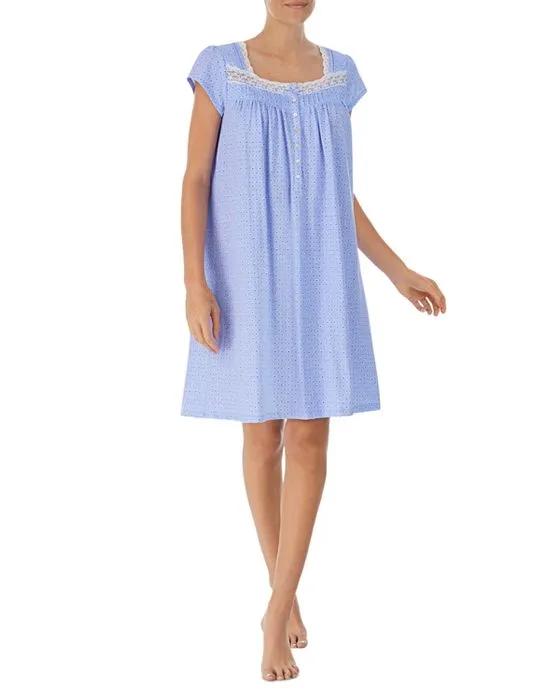 Square Neck Printed Short Nightgown