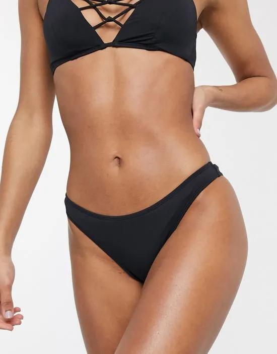 St Barts brazilian high leg bikini bottom in black
