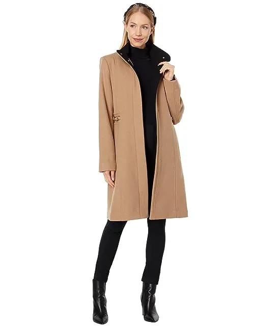 Stand Collar Wool Coat V22722