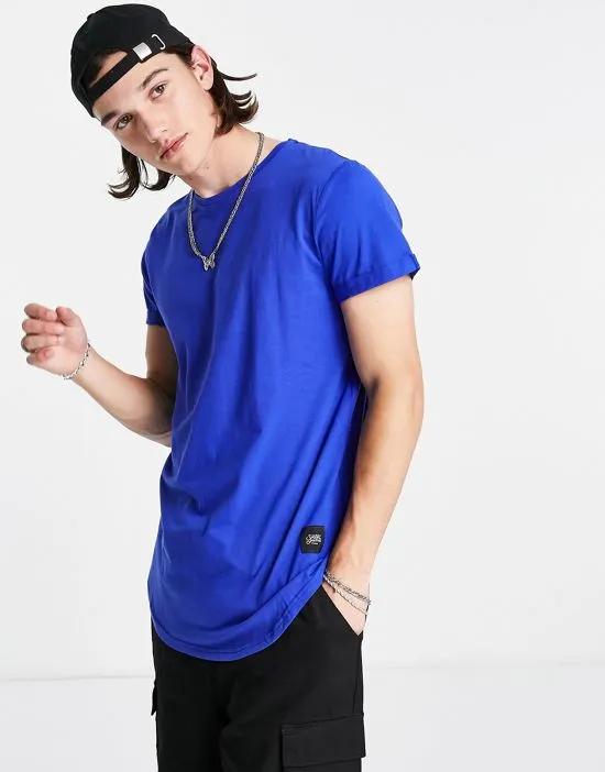 standard fit t-shirt with rounded hem in blue