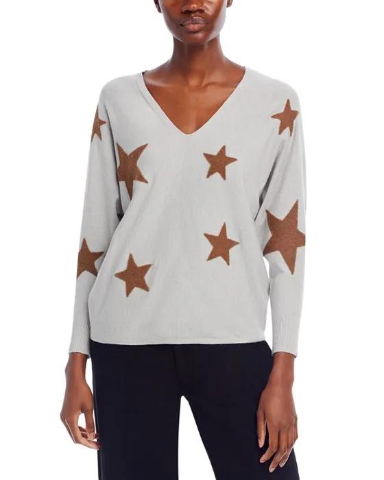 Star Embroidered Dolman Sleeve Sweater