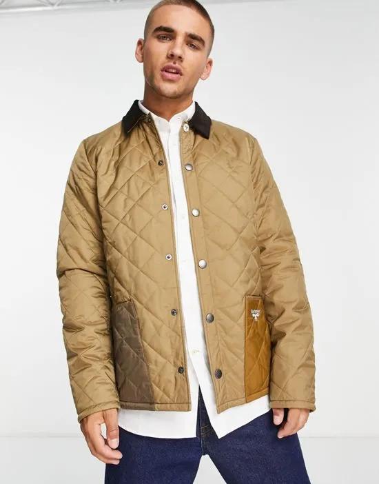 Starling patch quilted jacket in stone