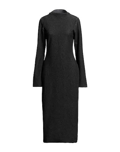 Steel grey Boiled wool Long dress