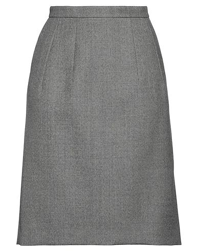 Steel grey Cool wool Midi skirt
