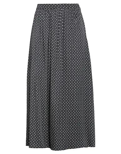 Steel grey Cotton twill Maxi Skirts