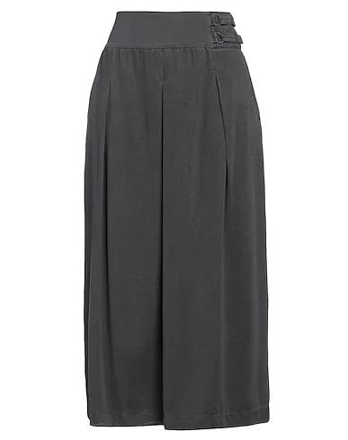 Steel grey Cotton twill Midi skirt
