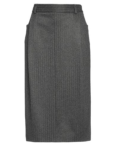 Steel grey Flannel Midi skirt