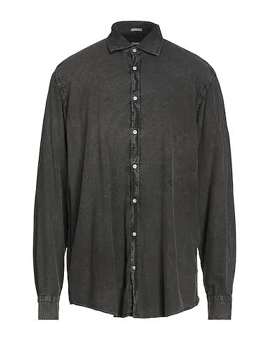 Steel grey Gabardine Patterned shirt