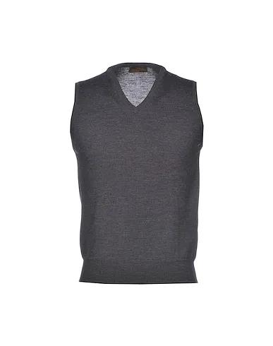 Steel grey Knitted Sleeveless sweater