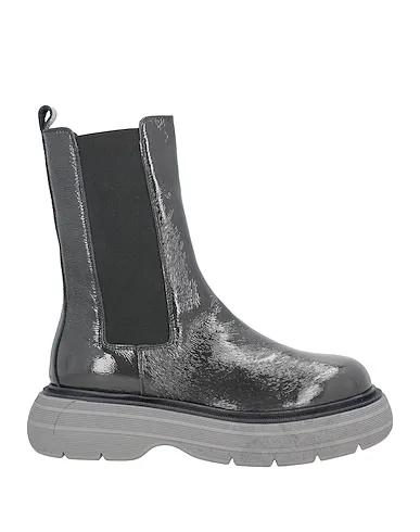 Steel grey Leather Ankle boot