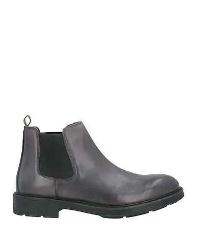 Steel grey Leather Boots