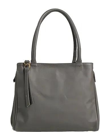 Steel grey Leather Handbag