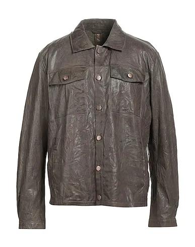 Steel grey Leather Jacket
