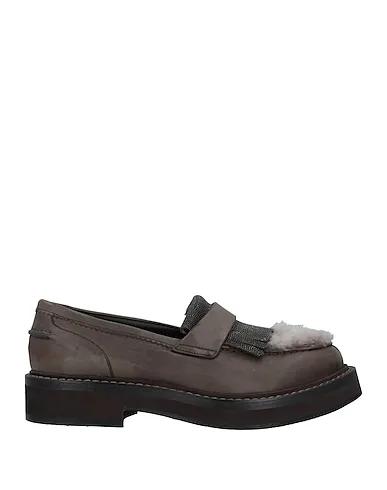 Steel grey Leather Loafers