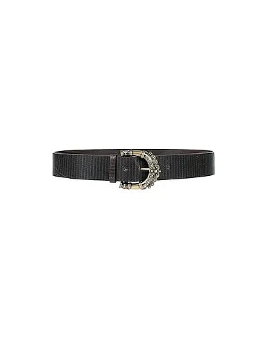 Steel grey Leather Regular belt