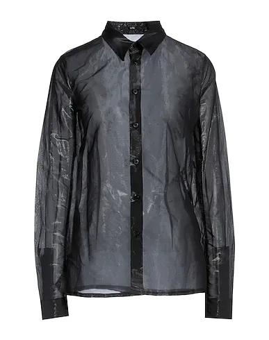 Steel grey Organza Solid color shirts & blouses
