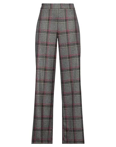 Steel grey Plain weave Casual pants