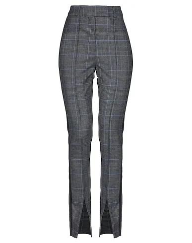 Steel grey Plain weave Casual pants